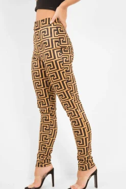 Rebellious Fashion Mustard Aztec Print Leggings - Janie