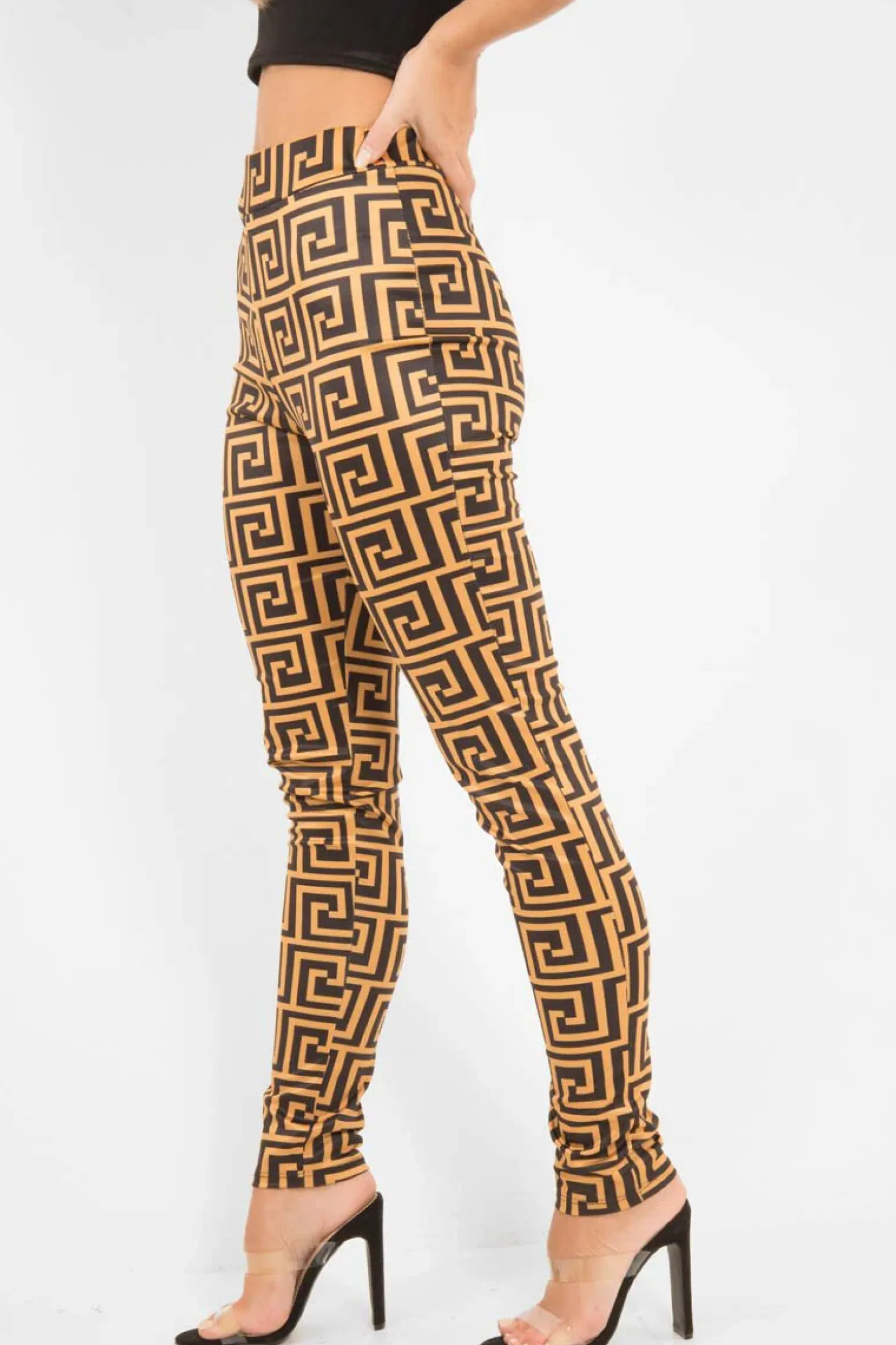 Rebellious Fashion Mustard Aztec Print Leggings - Janie