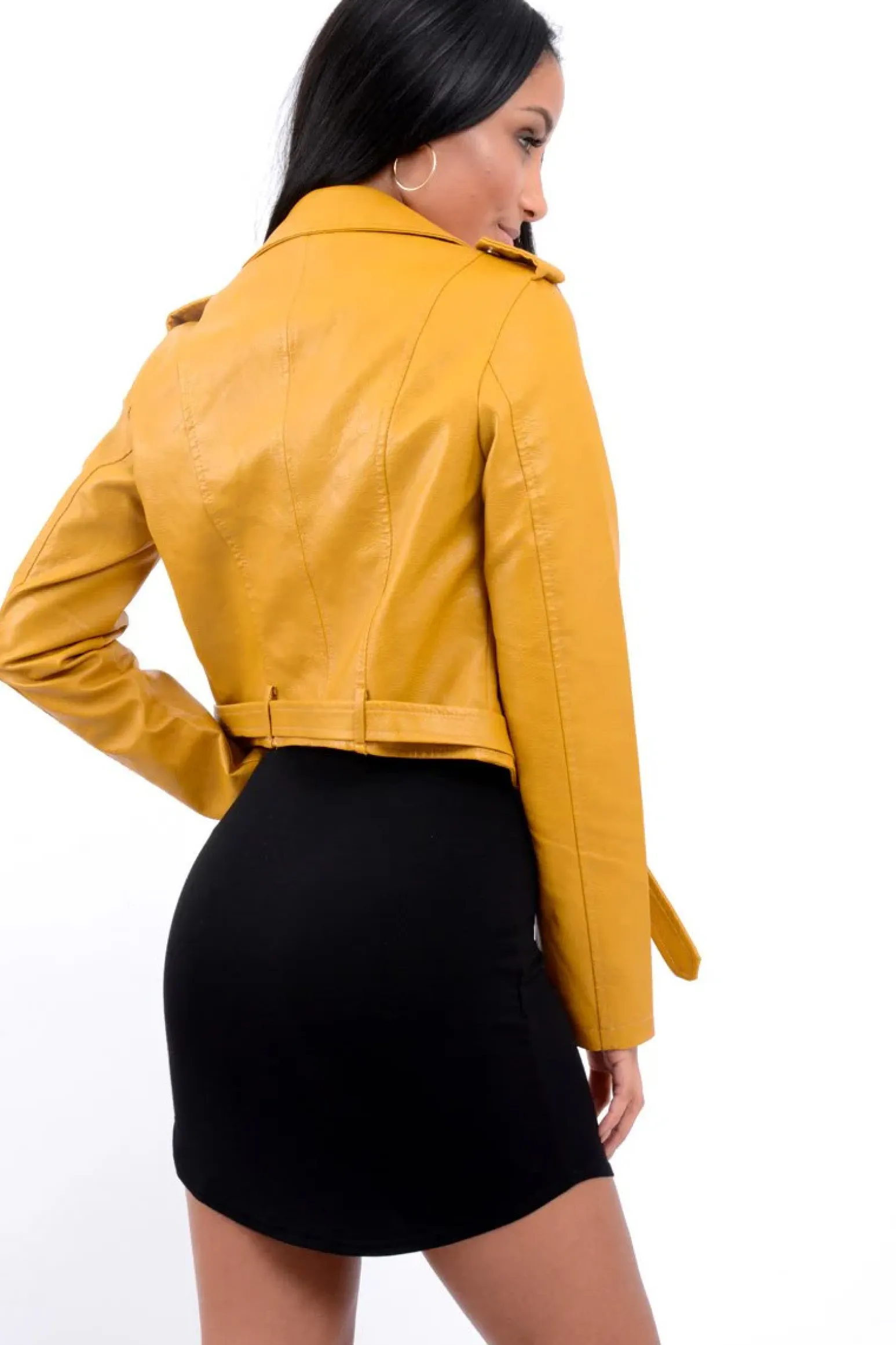 Rebellious Fashion Mustard Biker Jacket - Hanna