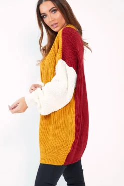 Rebellious Fashion Mustard Colour Block Jumper Dress - Karrie
