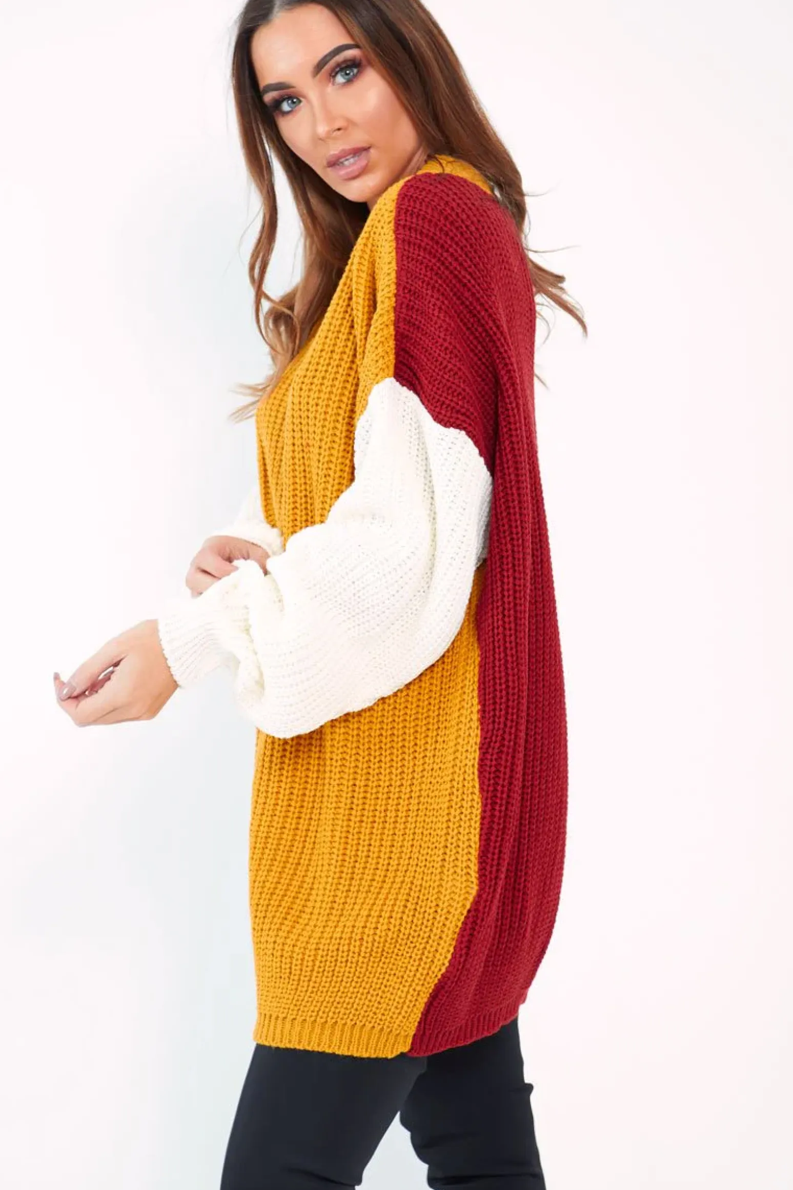 Rebellious Fashion Mustard Colour Block Jumper Dress - Karrie