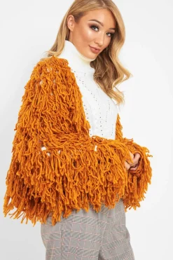 Rebellious Fashion Mustard Crop Shaggy Jacket - Idelle