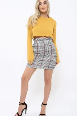 Rebellious Fashion Mustard Distressed Cropped Jumper - Porta