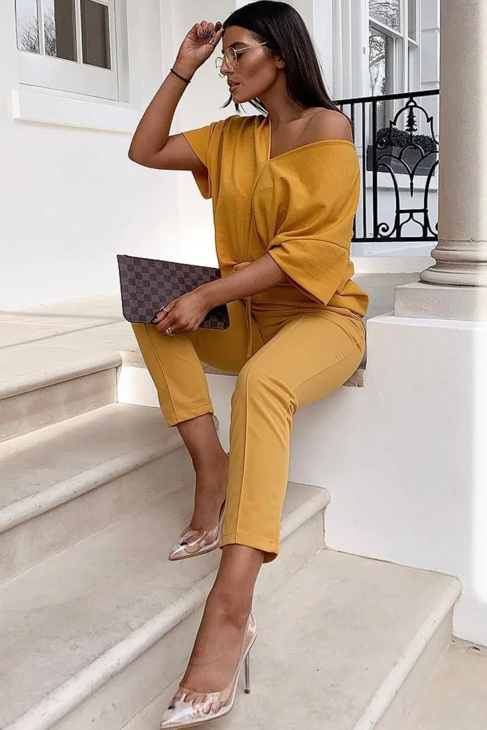 Rebellious Fashion Mustard Drawstring Seam Front Tailored Joggers - Lissie