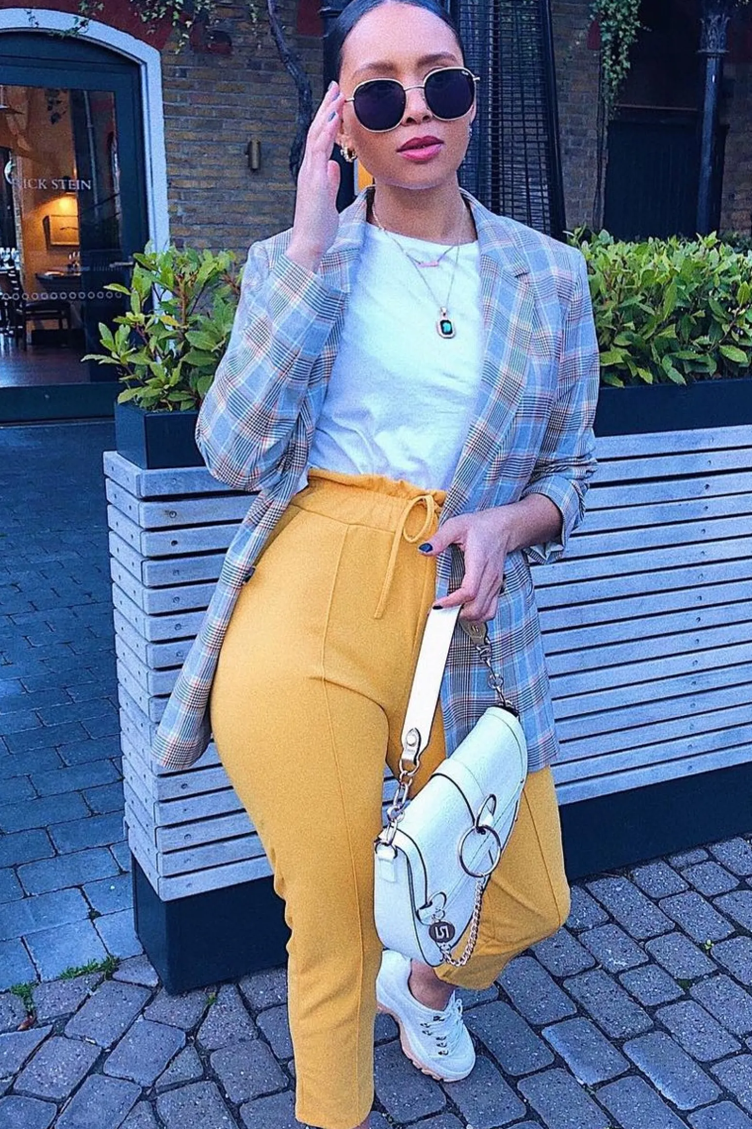 Rebellious Fashion Mustard Drawstring Seam Front Tailored Joggers - Lissie