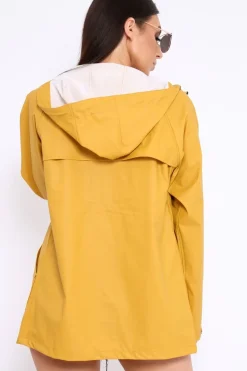 Rebellious Fashion Mustard Hooded Rain Jacket - Fox