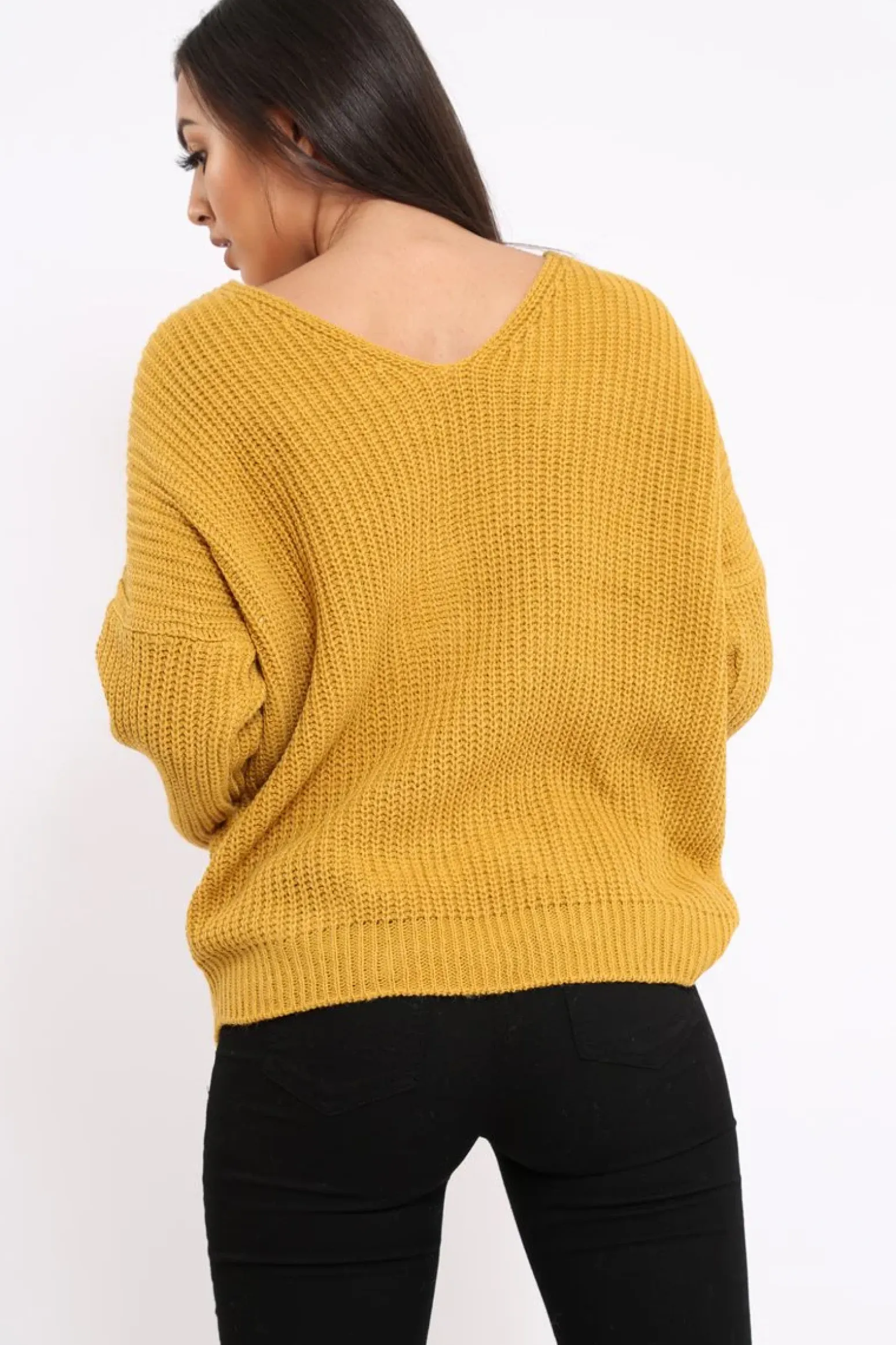 Rebellious Fashion Mustard Knot Knit Jumper - Kerri