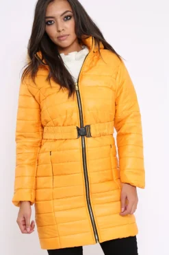 Rebellious Fashion Mustard Longline Puffer Jacket - Alexandra