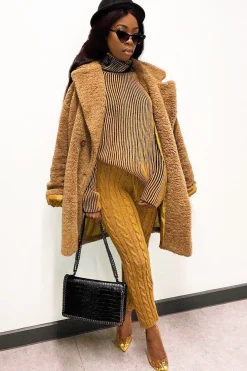 Rebellious Fashion Mustard Ottoman Rib Roll Neck Jumper - Renee