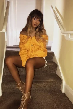 Rebellious Fashion Mustard Oversized Denim Jacket - Aavya