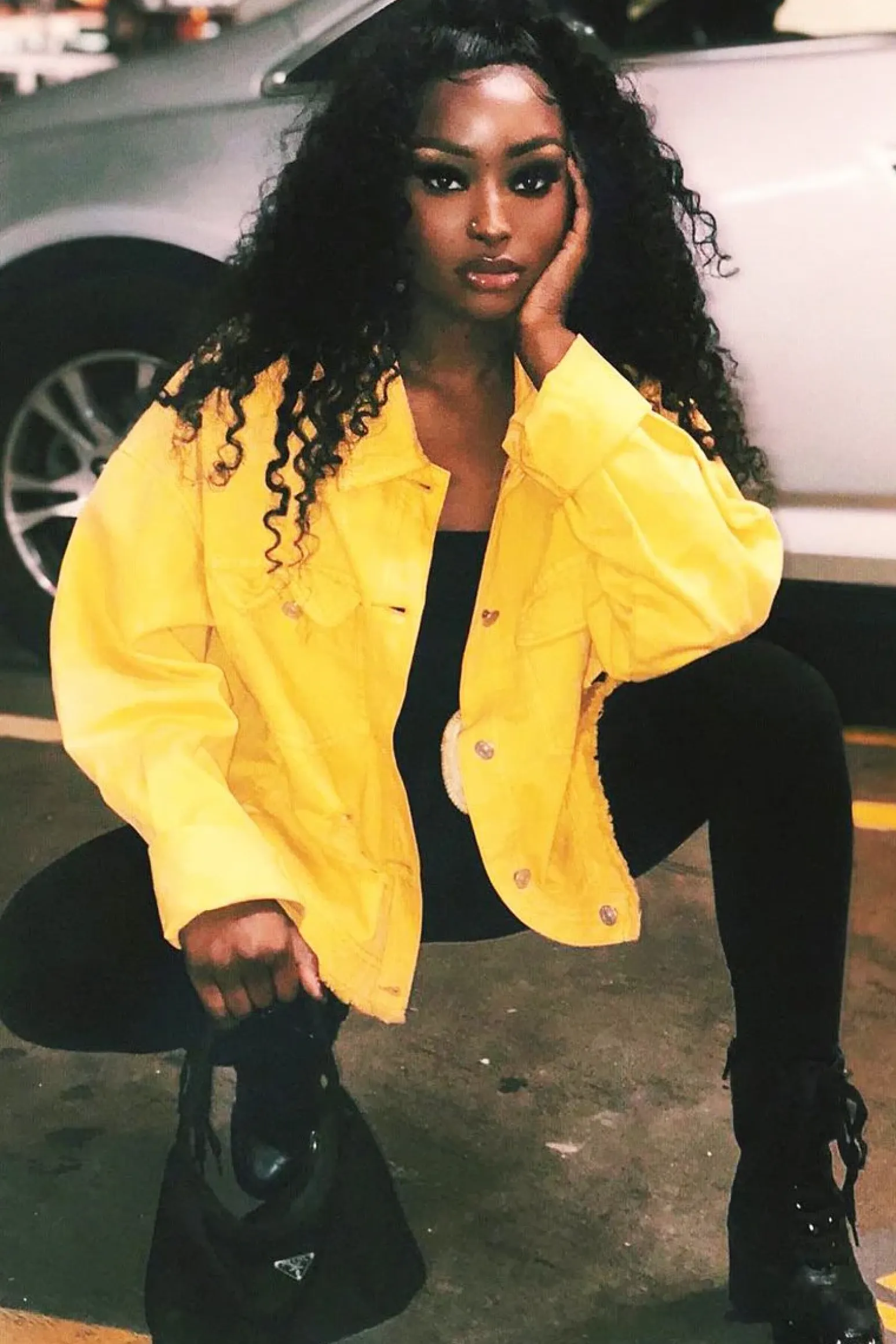 Rebellious Fashion Mustard Oversized Denim Jacket - Aavya