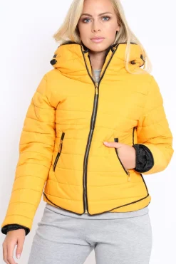 Rebellious Fashion Mustard Padded Coat - Zara