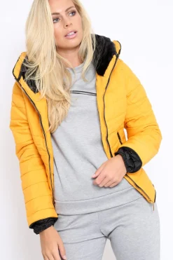 Rebellious Fashion Mustard Padded Coat - Zara
