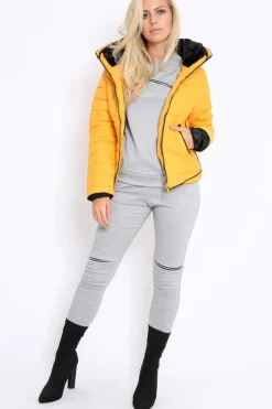 Rebellious Fashion Mustard Padded Coat - Zara