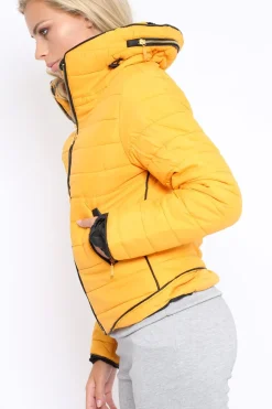 Rebellious Fashion Mustard Padded Coat - Zara