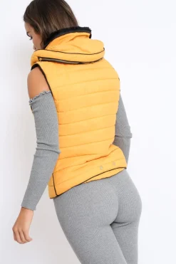 Rebellious Fashion Mustard Padded Gilet - Ariella