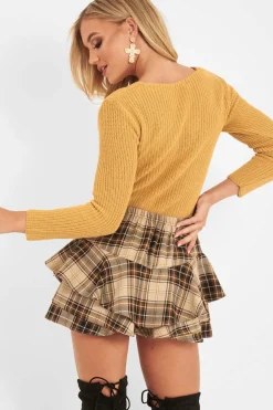 Rebellious Fashion Mustard Twist Front Knit Jumper - Pollyanna