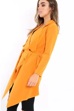 Rebellious Fashion Mustard Waterfall Frill Jacket - Bexley