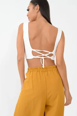 Rebellious Fashion Mustard Wide Leg Belted Split Front Trousers - Aamira