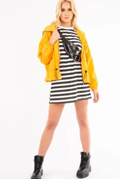 Rebellious Fashion Mustard Zip Front Rain Jacket - Idalie