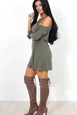 Rebellious Fashion Natalia Khaki Cut Out Top