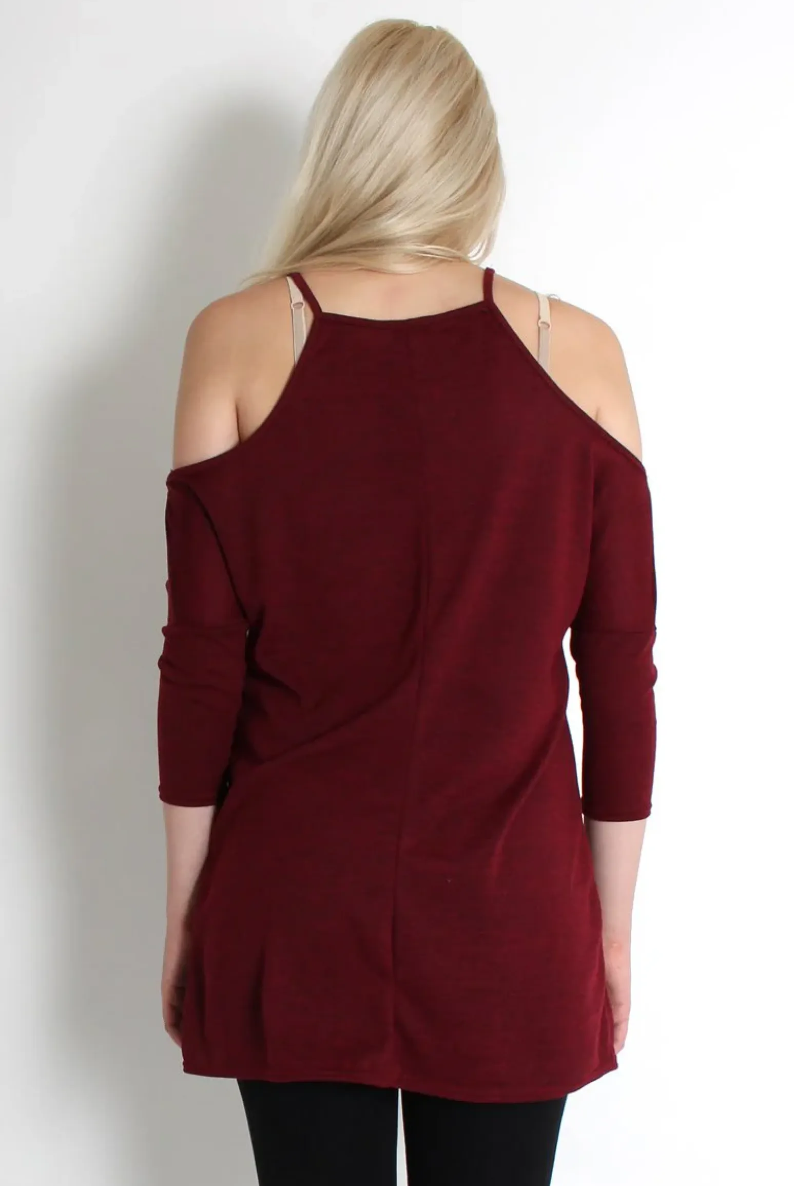 Rebellious Fashion Natalia Wine Cut Out Top
