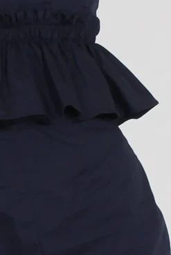 Rebellious Fashion Navy Frill Layer Playsuit - Remi