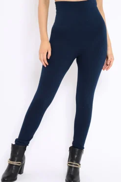 Rebellious Fashion Navy High Waisted Shape Leggings - Binky