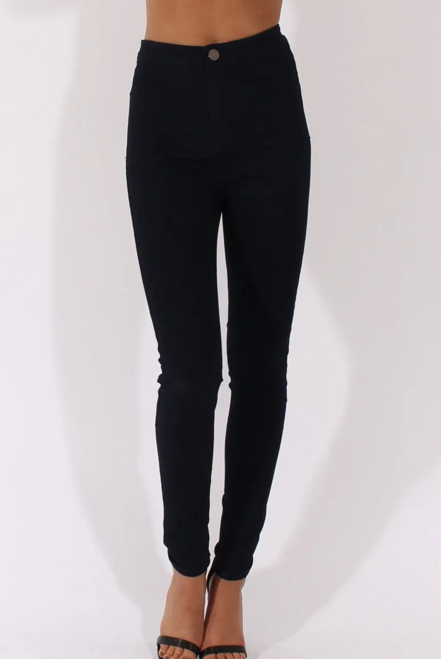 Rebellious Fashion Navy High Waisted Skinny Fit Jeans - Nemesis