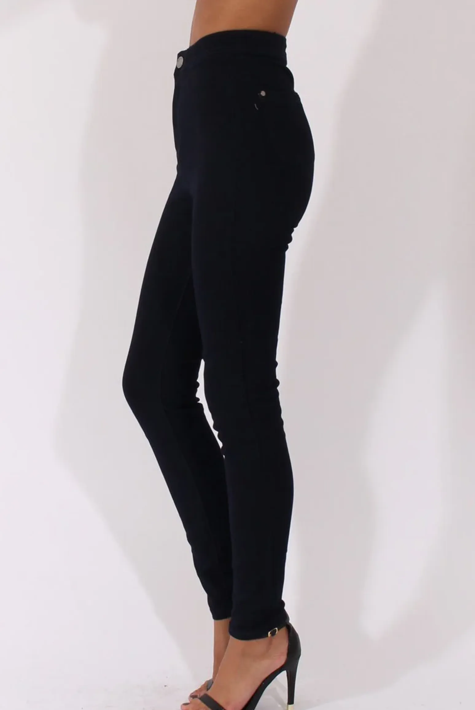 Rebellious Fashion Navy High Waisted Skinny Fit Jeans - Nemesis