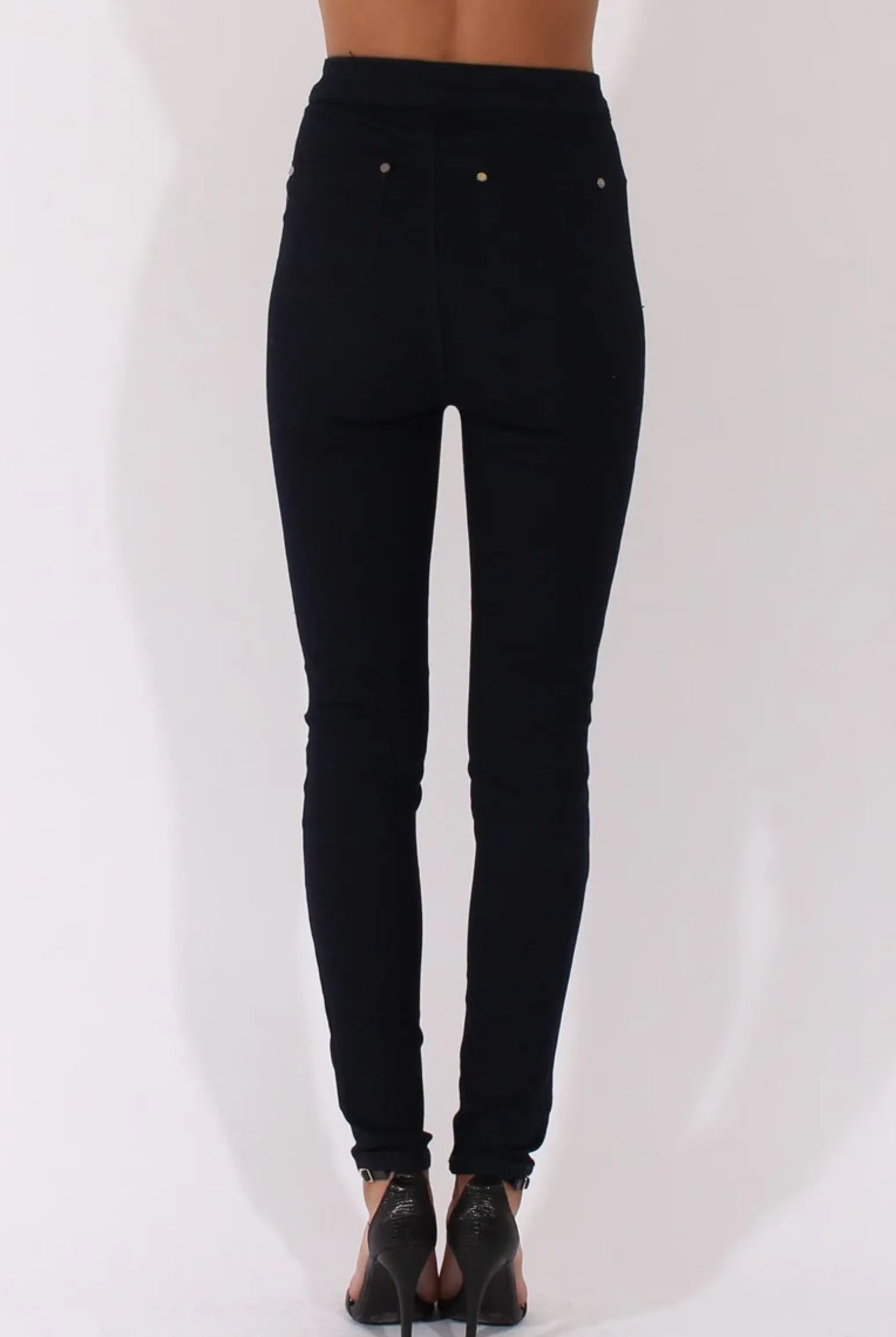 Rebellious Fashion Navy High Waisted Skinny Fit Jeans - Nemesis