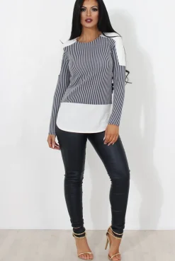 Rebellious Fashion Navy High Waisted Skinny Jeans-Joffy