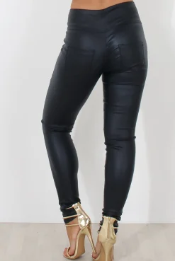 Rebellious Fashion Navy High Waisted Skinny Jeans-Joffy