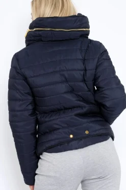 Rebellious Fashion Navy Padded Coat - Zara