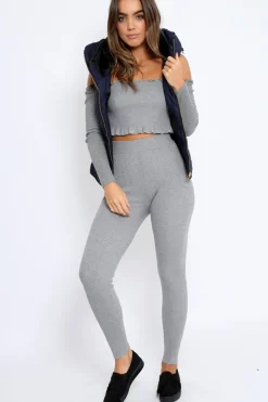 Rebellious Fashion Navy Padded Gilet - Ariella