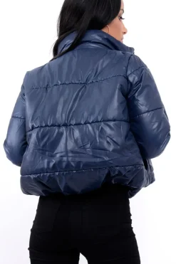 Rebellious Fashion Navy Puffer Coat - Alyssa
