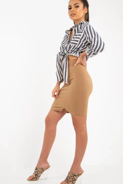 Rebellious Fashion Navy White Stripe Oversized Button Down Shirt - Sopha