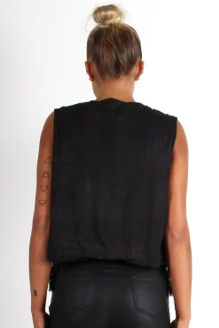 Rebellious Fashion Naya Black Studded Waistcoat