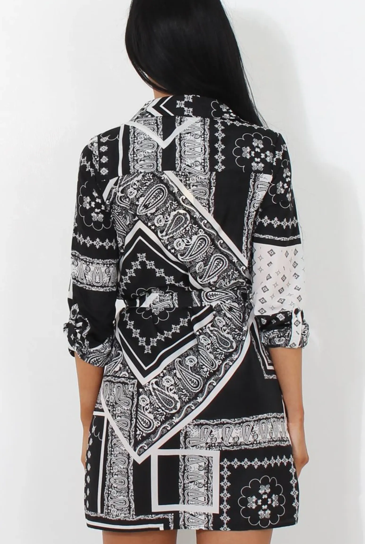 Rebellious Fashion Neve Black Paisley Print Shirt Dress