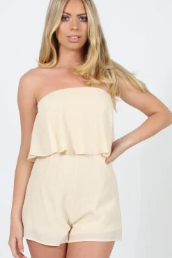 Rebellious Fashion Nude Bandeau Playsuit - Collette
