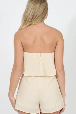 Rebellious Fashion Nude Bandeau Playsuit - Collette
