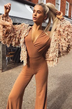 Rebellious Fashion Nude Crop Shaggy Jacket - Idelle