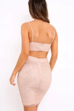 Rebellious Fashion Nude Glitter Mermaid Co-ord Set - Reagan