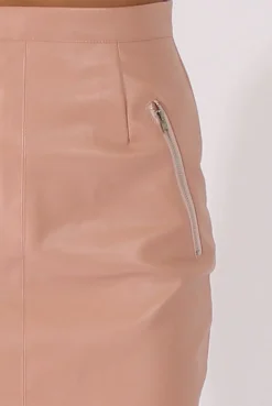 Rebellious Fashion Nude PU skirt - Iris