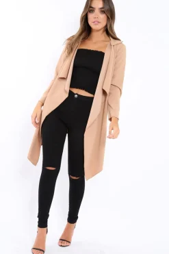 Rebellious Fashion Nude Waterfall Frill Jacket - Bexley