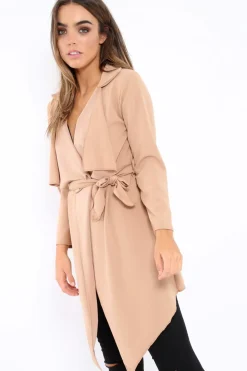 Rebellious Fashion Nude Waterfall Frill Jacket - Bexley