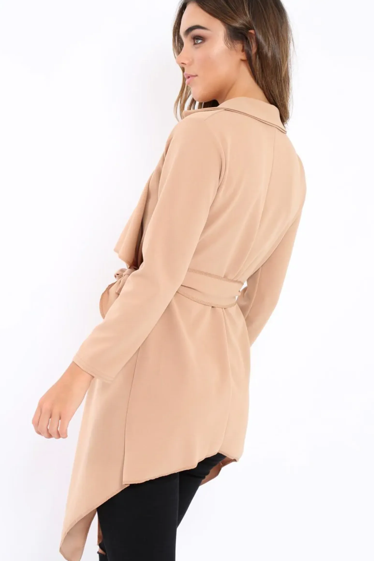 Rebellious Fashion Nude Waterfall Frill Jacket - Bexley