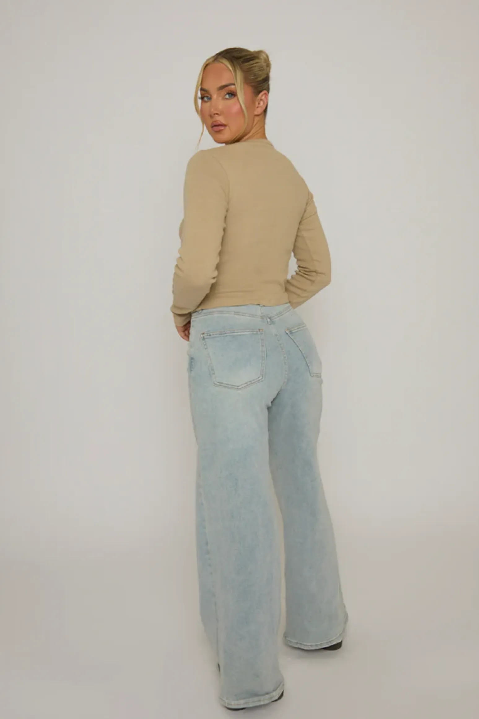 Rebellious Fashion Oatmeal Rib Button Front Top - Helena