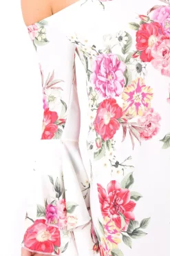 Rebellious Fashion Off Shoulder Flower Dress - Mitsie