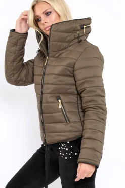 Rebellious Fashion Olive Padded Coat - Zara
